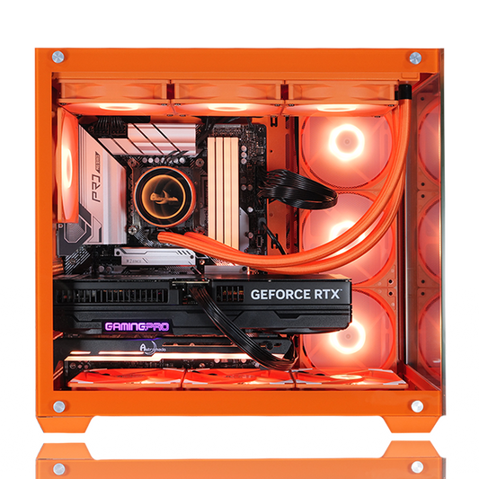 【Astromeda GAMER オレンジ(Orange)】Ryzen7 5700X/RTX 5060 Ti 8GB ゲーミングPC 内部詳細ビュー 360mm CPUクーラーで強力冷却