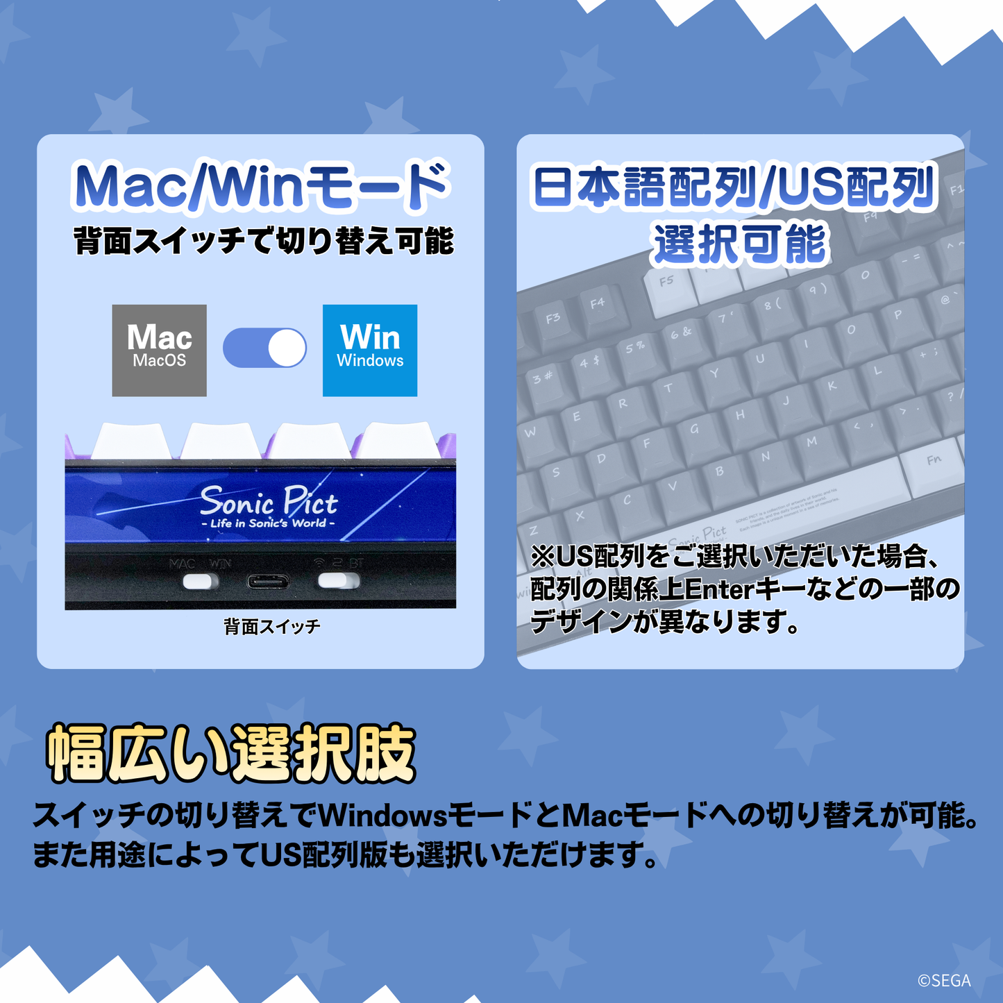 『ソニック・ザ・ヘッジホッグ』 ×「Astromeda」8K対応ゲーミングキーボード