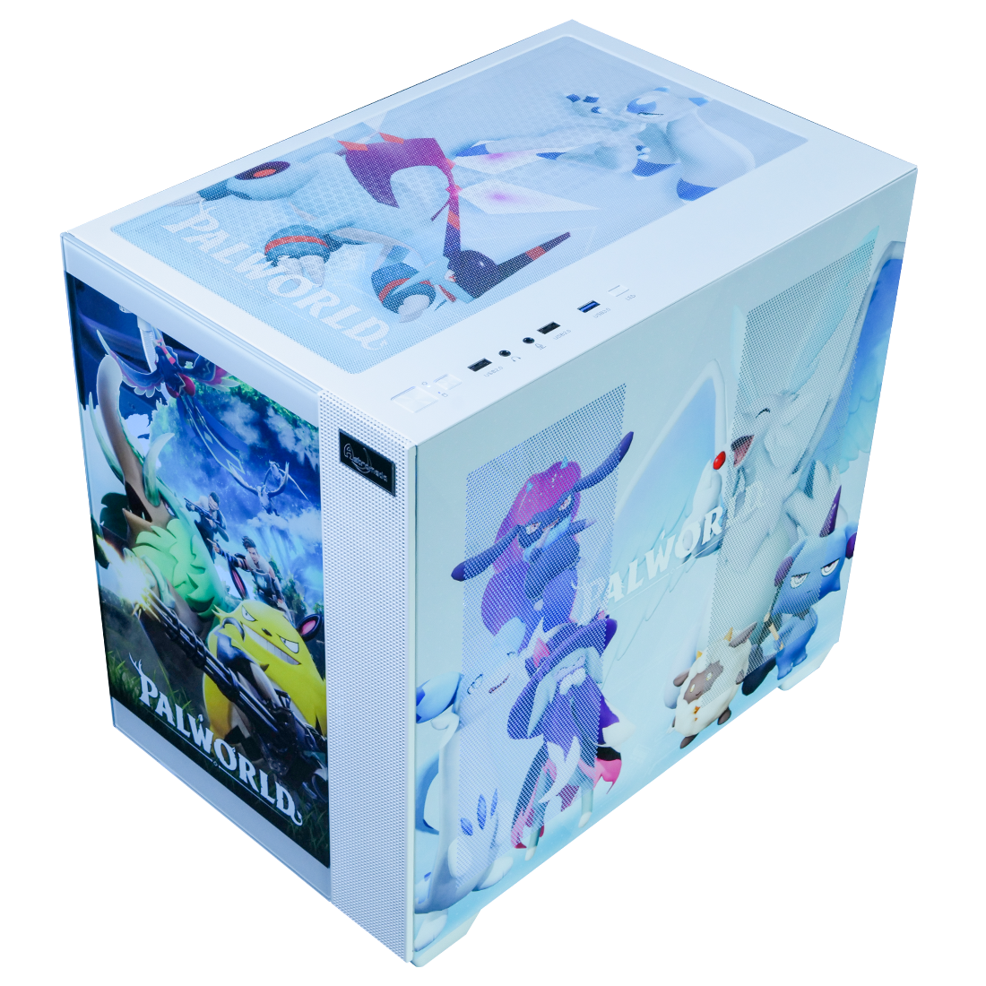 Palworld コラボPC ハイモデル 別角度内部ビュー ガラスパネル両面パルキャラクター 内部見え RGBライティング