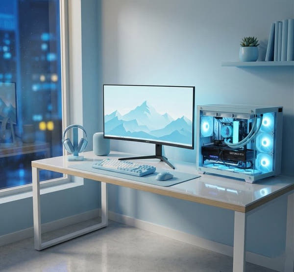 ライトブルーゲーミングPC