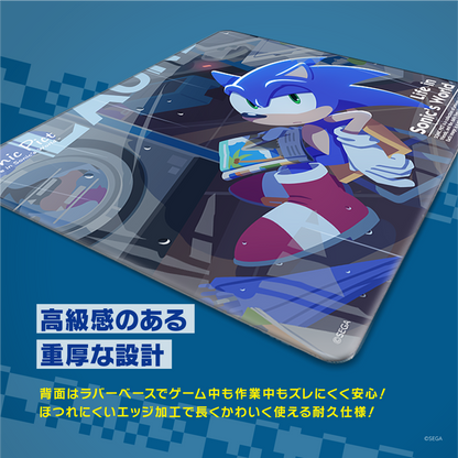 ソニック・ザ・ヘッジホッグ×Astromedaラバーマウスパッド2025年6月モデル ラバーベースとほつれ止めエッジ加工の重厚設計 高級感のある重厚な設計