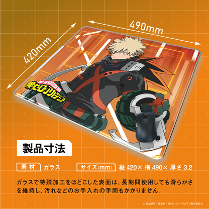 「Astromeda」×TVアニメ『僕のヒーローアカデミア』ガラス製ゲーミングマウスパッド【爆豪勝己モデル】