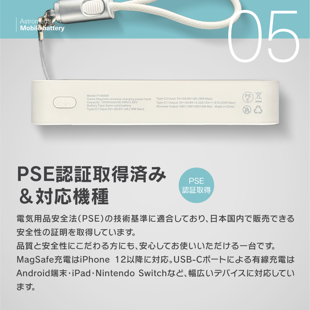 『ストリートファイター6』×Astromeda モバイルバッテリー【キャミィ】 PSE認証取得済・iPhone/Android/iPad/Switch対応