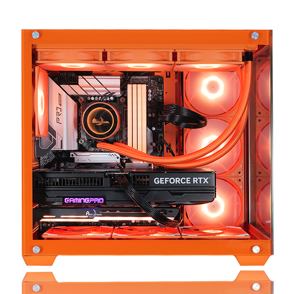 【Astromeda GAMER オレンジ(Orange)】Core Ultra 7 265F/RTX 5060Ti 8GB オレンジ ゲーミングPC 内部詳細ビュー 360mm CPUクーラーで強力冷却