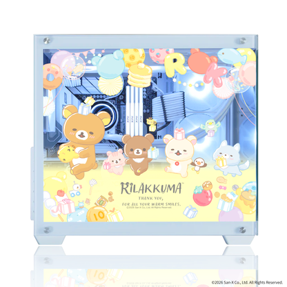 「リラックマ」PC着せ替えパネル2面セット タイプA サイドガラスパネル(リラックマパーティー柄)