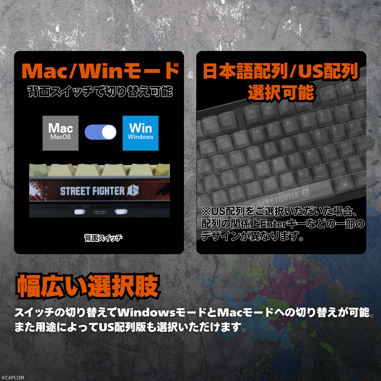 『ストリートファイター6』×「Astromeda」8K対応ゲーミングキーボード【ケン】