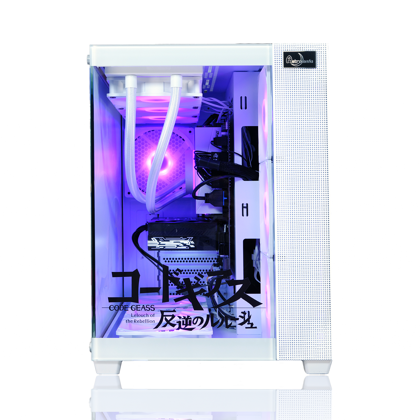 『コードギアス 反逆のルルーシュ』×Astromeda コラボゲーミングPC【ルルーシュモデル】 ホワイト筐体 強化フロントクリアガラスRGB内部