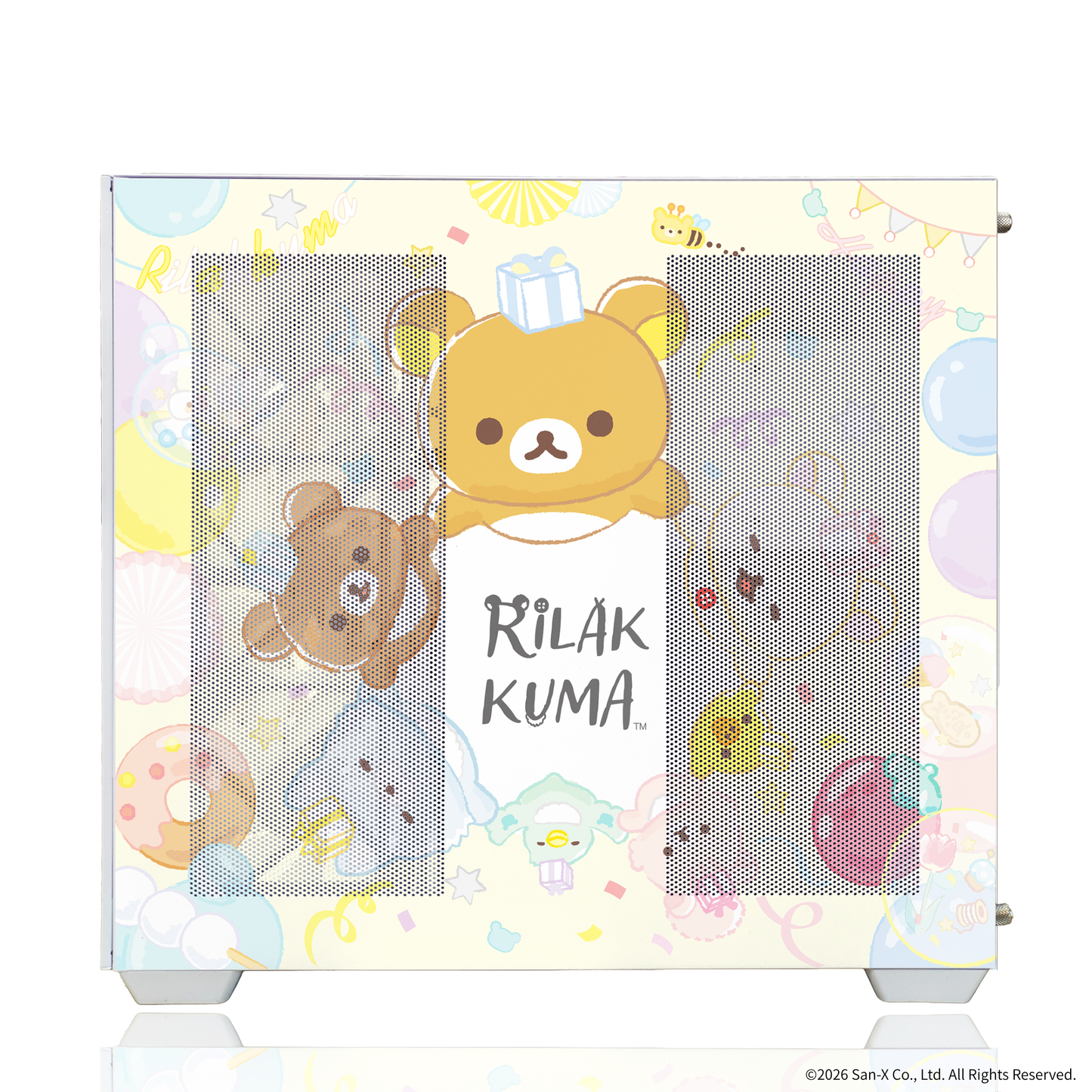 「リラックマ」PC着せ替えパネル2面セット タイプA サイドバックパネル(Rilakkumaロゴ+ネコリラ柄)