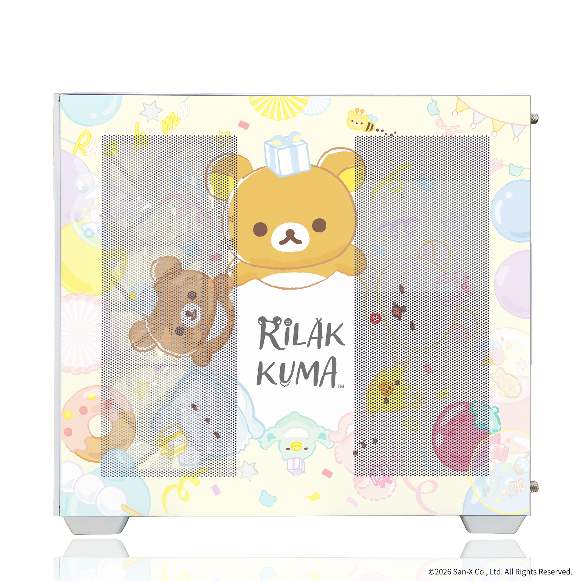 「リラックマ」PC着せ替えパネル2面セット タイプA サイドバックパネル(Rilakkumaロゴ+ネコリラ柄)