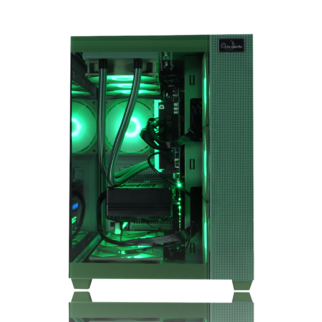 【Astromeda GAMER グリーン(Green)】Ryzen 5 9600X/RTX 5070 12GB ゲーミングPC 内部レイアウト 可愛いLED発光