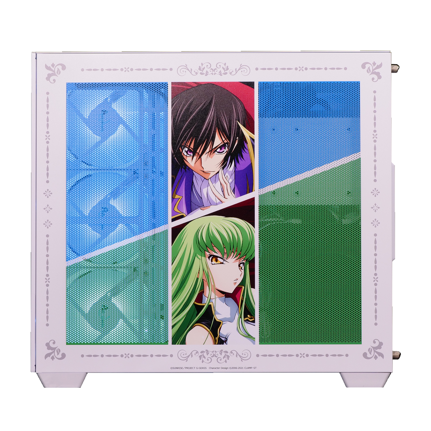 『コードギアス 反逆のルルーシュ』×Astromeda コラボゲーミングPC着せ替えパネル【ルルーシュ&C.C.モデル】 ホワイト筐体パッケージビジュアル