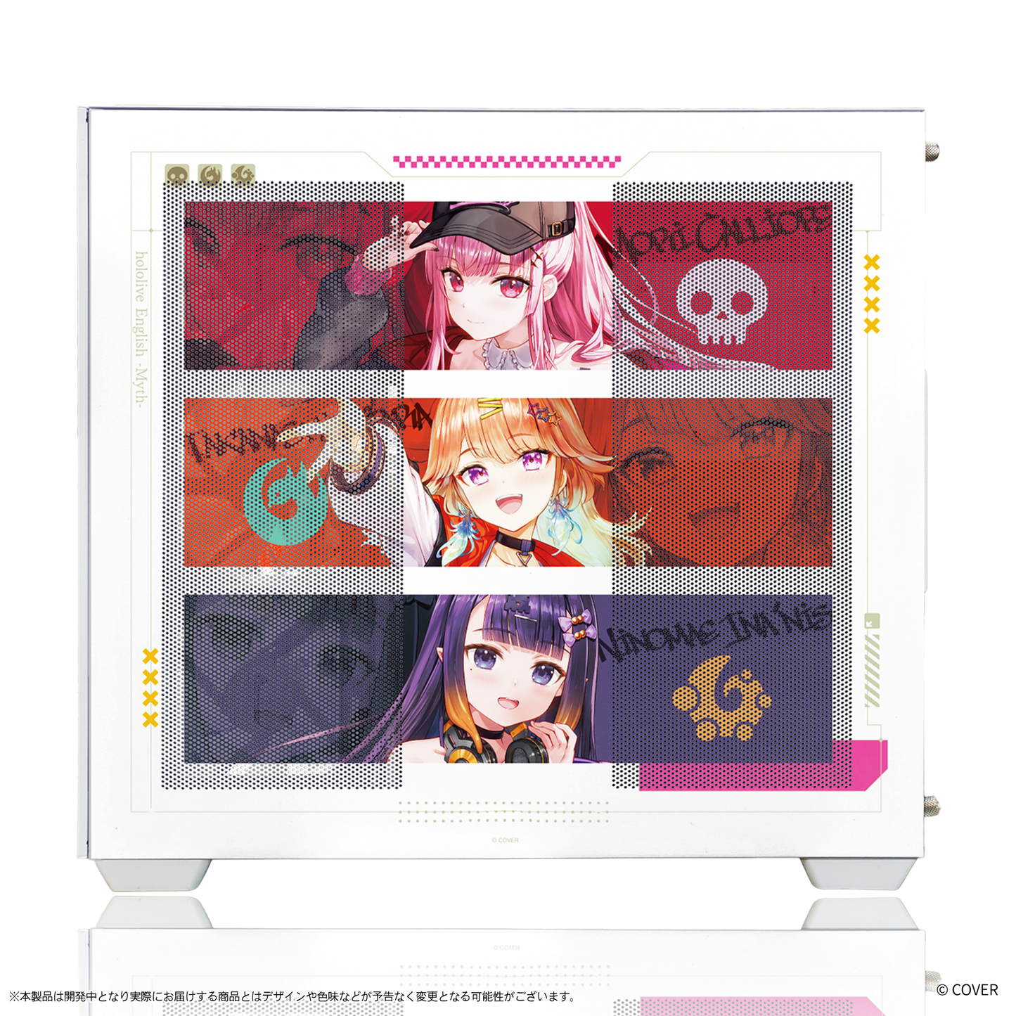 『hololive English』×Astromeda コラボゲーミングPC【Myth】 ホワイト筐体 サイドガラス Mythフレームデザイン