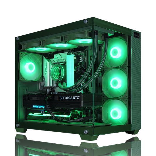 【Astromeda GAMER グリーン(Green)】Ryzen 7 9800X3D/RX 9070XT 16GB おしゃれゲーミングPC グリーン(緑)筐体 メインビジュアル LED発光