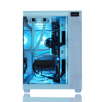 【Astromeda GAMER ライトブルー(Light Blue)】Ryzen7 5700X/RTX 5070 12GB ゲーミングPC 内部レイアウト 爽やかLED発光