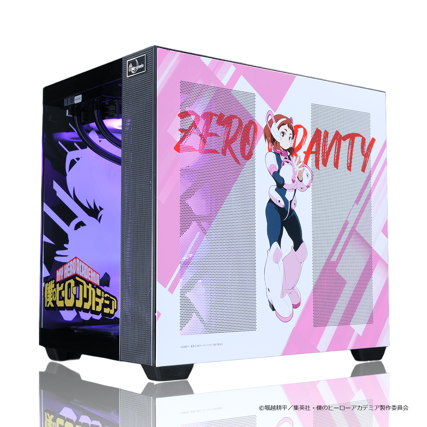 『僕のヒーローアカデミア』×Astromeda コラボゲーミングPC【麗日お茶子】 強化フロントクリアガラスRGB内部