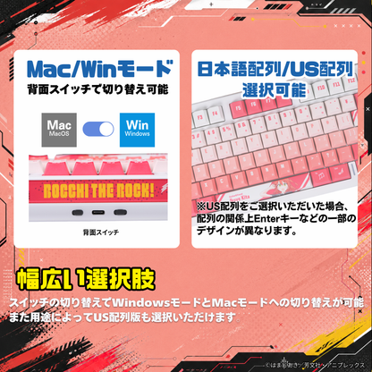アニメ「ぼっち・ざ・ろっく！」×「Asromeda」8K対応ゲーミングキーボード【喜多郁代モデル】　ホワイト