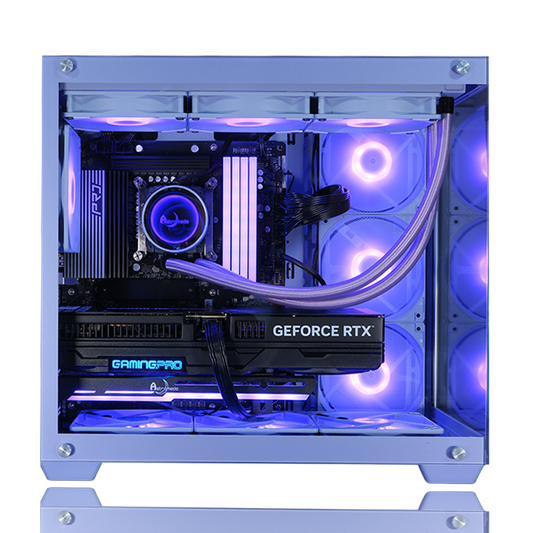 【Astromeda GAMER パープル(Purple)】Ryzen7 5700X/RTX 5060 Ti 8GB 紫 ゲーミングPC 内部詳細ビュー 360mm CPUクーラーで強力冷却
