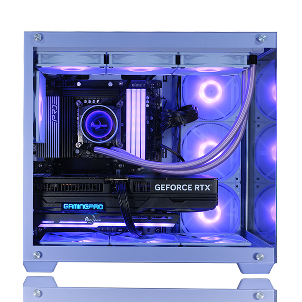 【Astromeda GAMER パープル(Purple)】Ryzen 7 9800X3D/RX 9070XT 16GB 紫 ゲーミングPC 内部詳細ビュー 360mm CPUクーラーで強力冷却