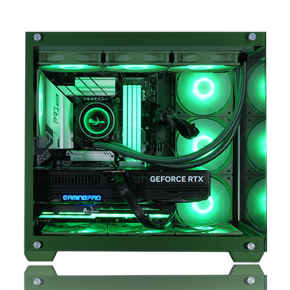 【Astromeda GAMER グリーン(Green)】Ryzen 7 9800X3D/RTX 5060Ti 8GB 緑 ゲーミングPC 内部詳細ビュー 360mm CPUクーラーで強力冷却