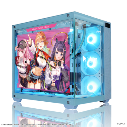 『hololive English』×Astromeda コラボゲーミングPC着せ替えパネル【Myth】 ライトブルー筐体メインビジュアル