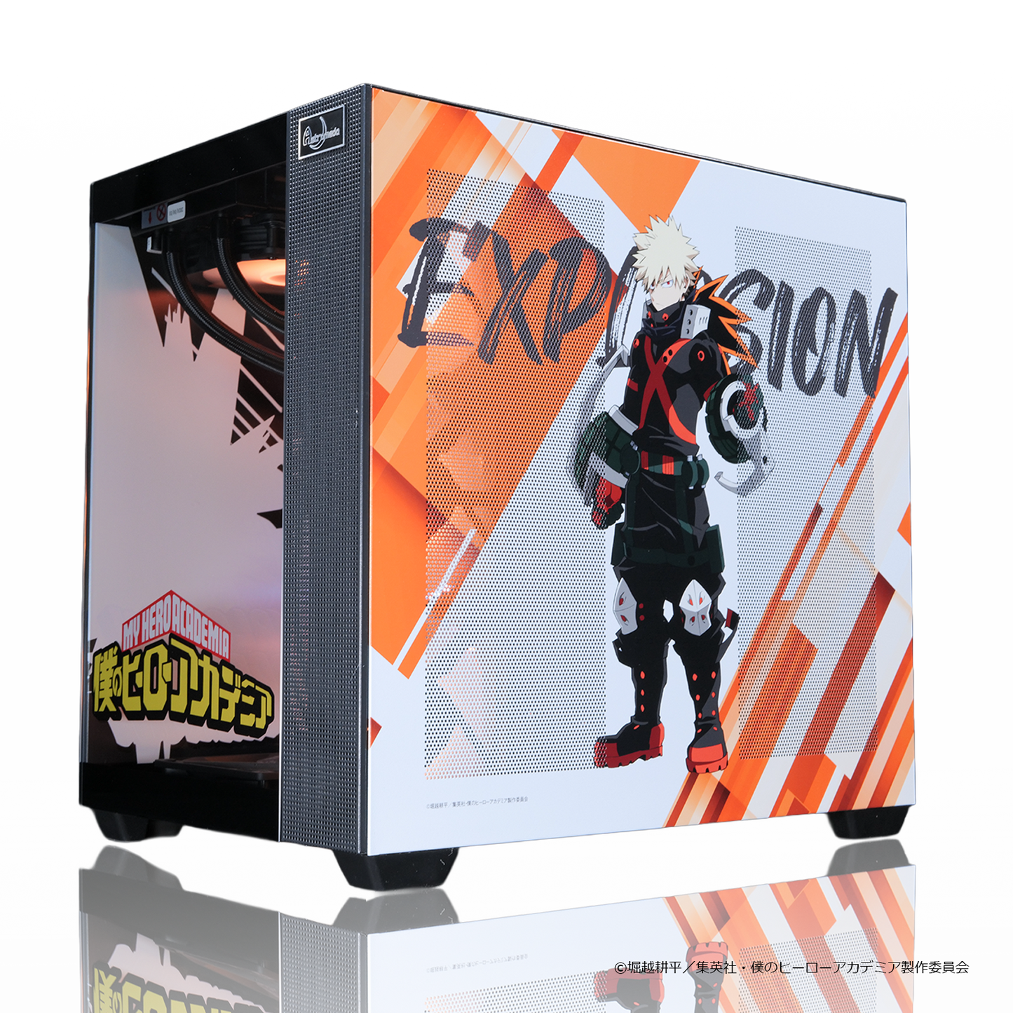 『僕のヒーローアカデミア』×Astromeda コラボゲーミングPC【爆豪勝己】 強化フロントクリアガラスRGB内部