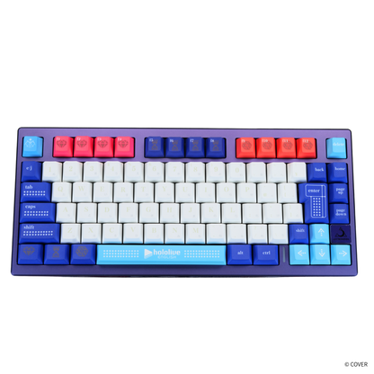 『hololive English』×Astromeda 8K対応ゲーミングキーボード【Promise】 パープル筐体 メインビジュアル