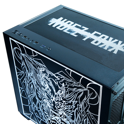 NOEZ FOXX コラボPC ミドルモデル ブラック筐体 トップパネル NOEZ FOXXロゴ反転デザイン I/O端子