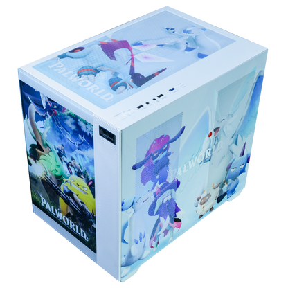 Palworld コラボPC ハイモデル 別角度内部ビュー ガラスパネル両面パルキャラクター 内部見え RGBライティング