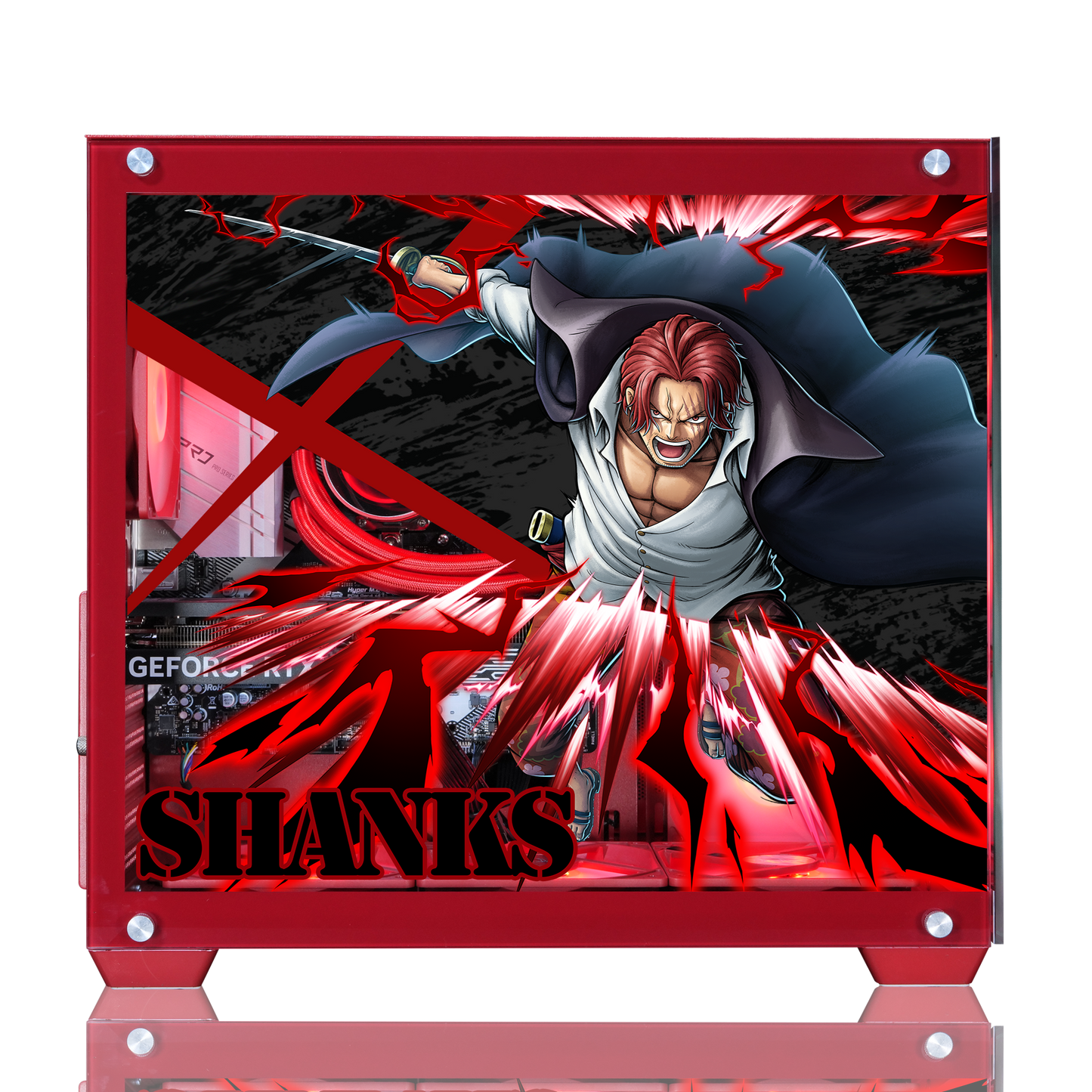 『ONE PIECE バウンティラッシュ』×Astromeda コラボゲーミングPC【シャンクス】 サイドガラスキャラクターデザイン