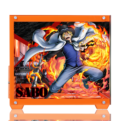 『ONE PIECE バウンティラッシュ』×Astromeda コラボゲーミングPC【サボ】 サイドガラスキャラクターデザイン