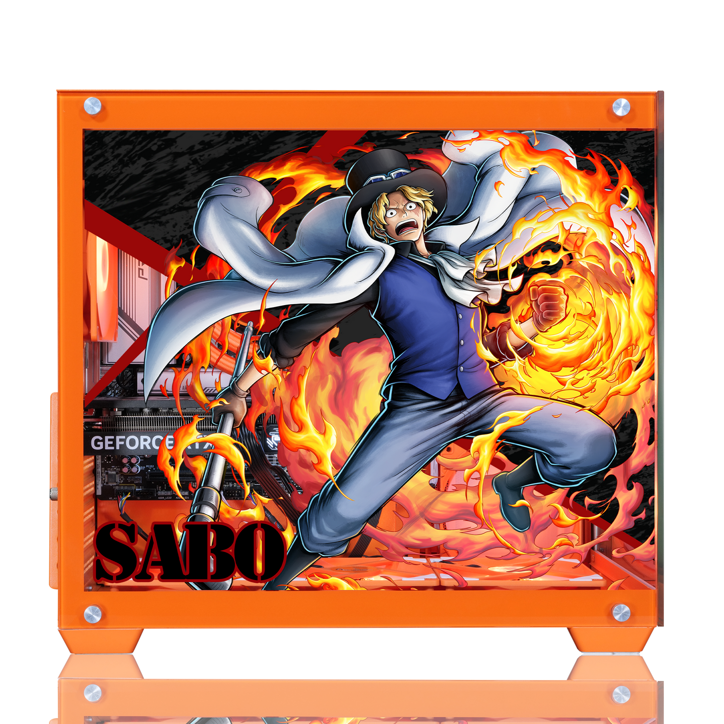 『ONE PIECE バウンティラッシュ』×Astromeda コラボゲーミングPC【サボ】 サイドガラスキャラクターデザイン