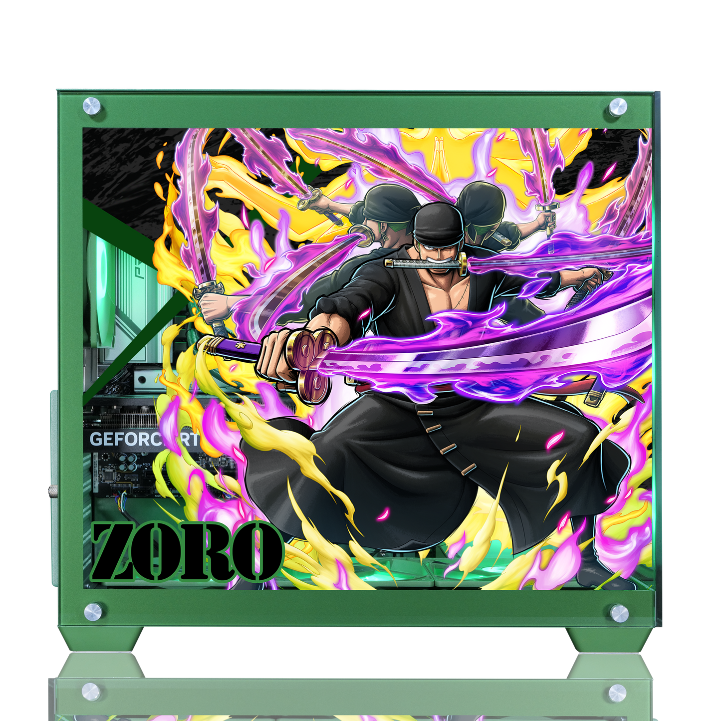 『ONE PIECE バウンティラッシュ』×Astromeda コラボゲーミングPC【ゾロ】 サイドガラスキャラクターデザイン