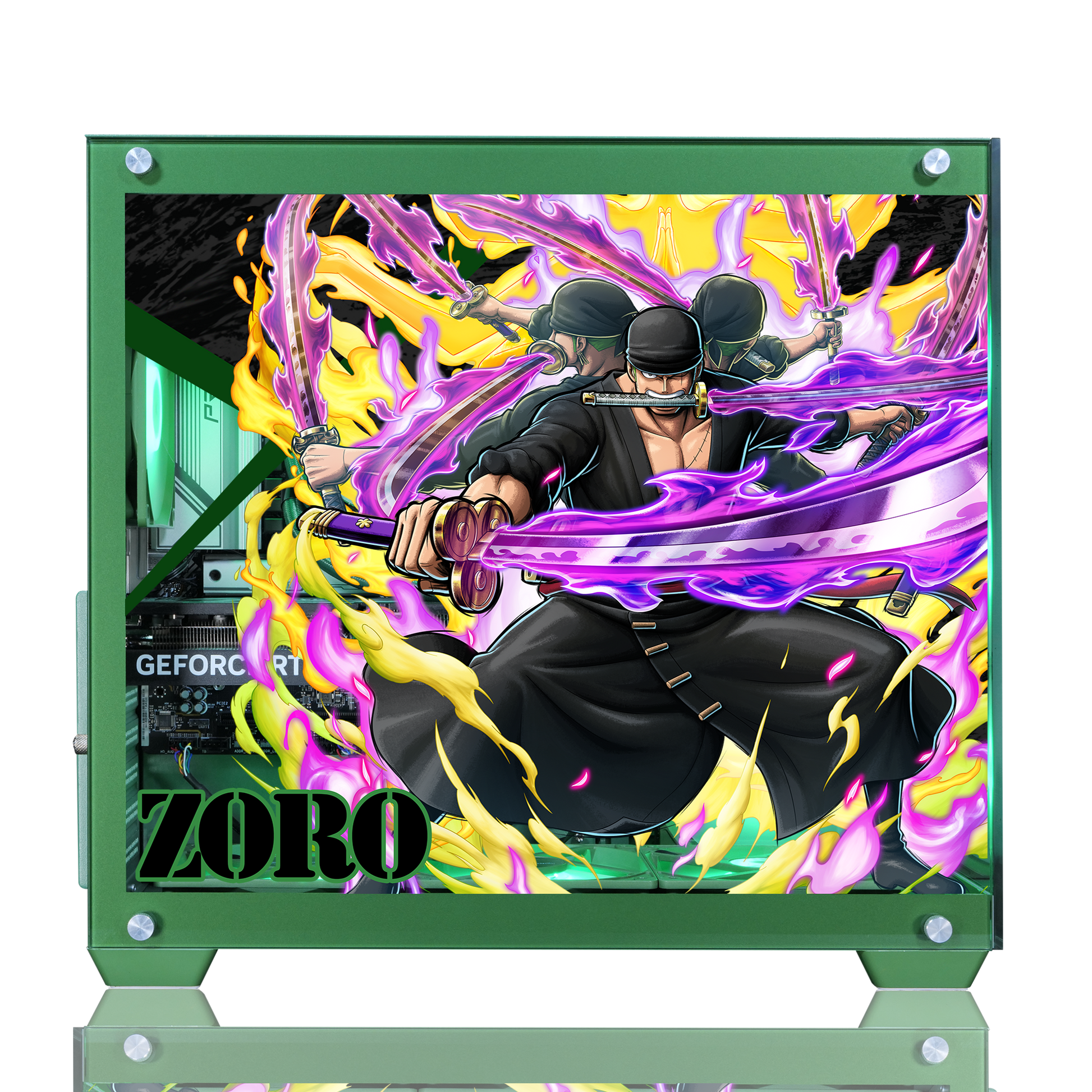 『ONE PIECE バウンティラッシュ』×Astromeda コラボゲーミングPC【ゾロ】 サイドガラスキャラクターデザイン