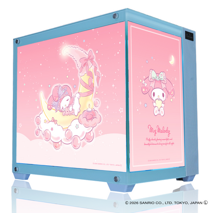 『サンリオキャラクターズ』×Astromeda コラボゲーミングPCケース【マイメロディ】 ライトブルー筐体 メインビジュアル