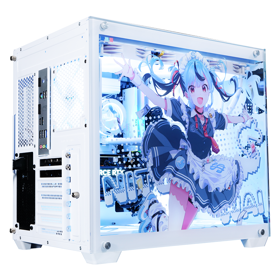 新兎わい コラボPC ミドルモデル 右側面斜めビュー 内部見え キャラクター描き下ろしデザイン