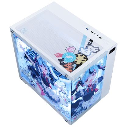 新兎わい コラボPC ハイモデルプラス 別角度内部ビュー 兎モチーフ装飾 RGBライティング