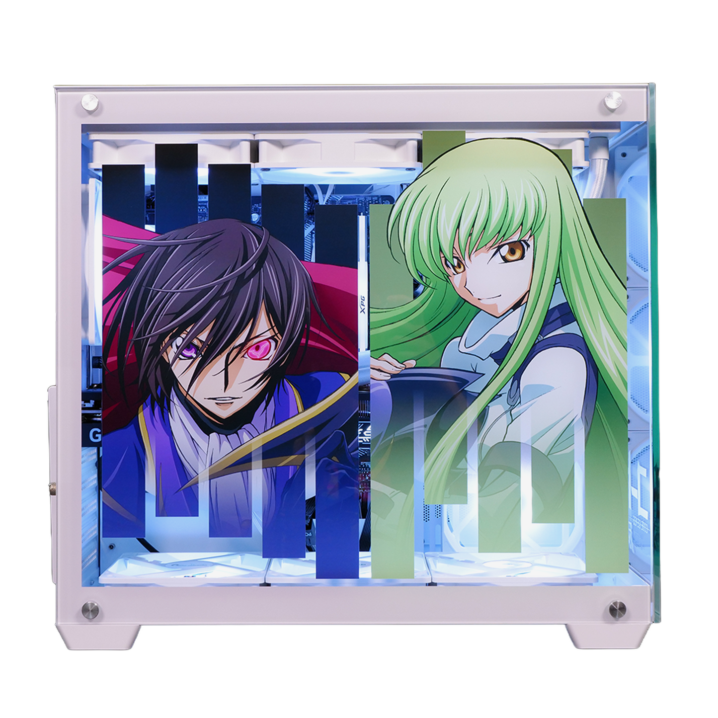 『コードギアス 反逆のルルーシュ』×Astromeda コラボゲーミングPC着せ替えパネル【ルルーシュ&C.C.モデル】 ホワイト筐体メインビジュアル