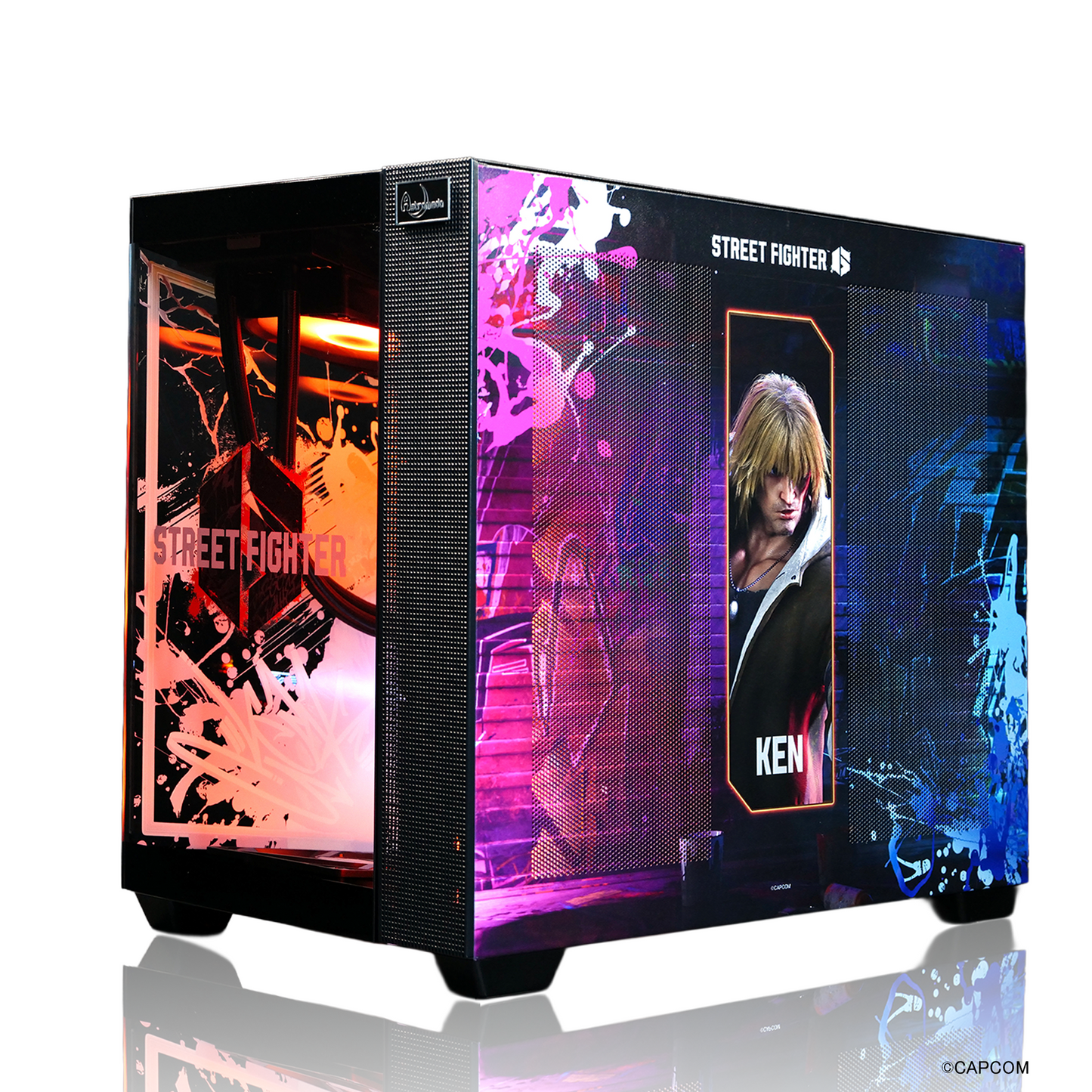 『ストリートファイター6』×Astromeda コラボゲーミングPCケース【ケン】 フロントガラス