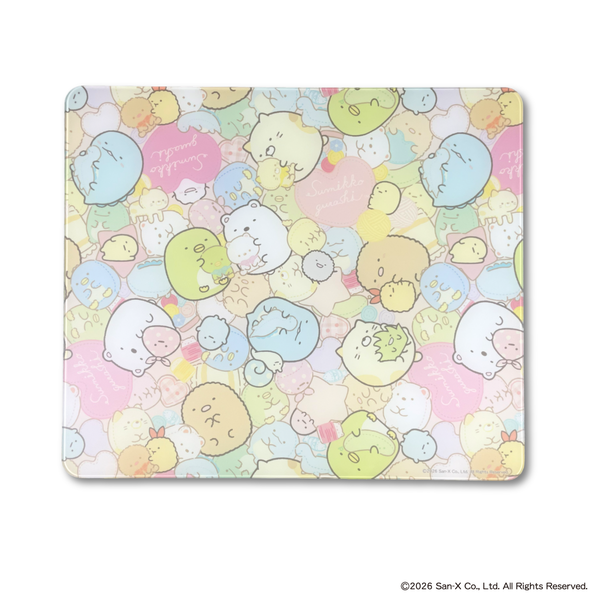 「すみっコぐらし」ガラスマウスパッド【しろくまのてづくりぬいぐるみ】