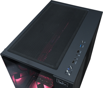 【Astromeda GAMER ブラック(Black)】Ryzen 5 9600X/RTX 5070 12GB 黒 ゲーミングPC 上面ビュー スタイリッシュ詳細