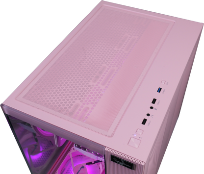 【Astromeda GAMER ピンク(Pink)】Ryzen 7 9800X3D/RTX 5070Ti 16GB ピンク ゲーミングPC 上面ビュー かわいい詳細
